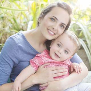 Mum and baby outside