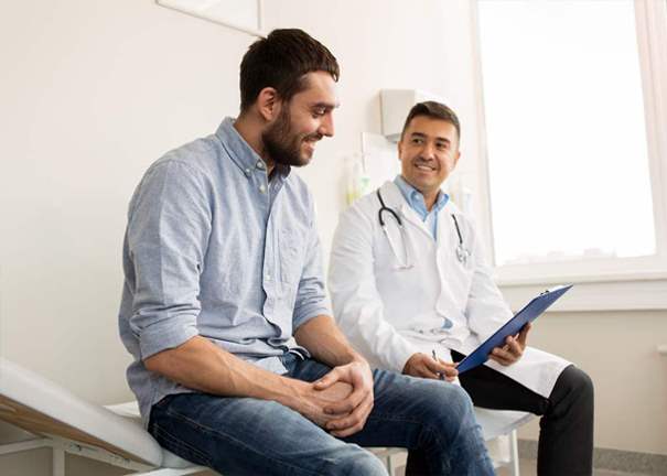Male with male doctor